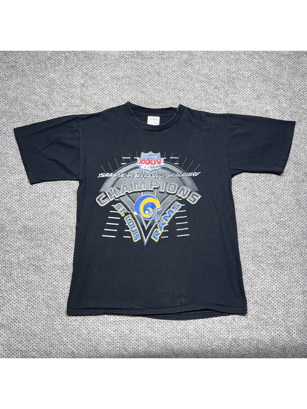 Vintage 2000 St. Louis Rams Super Bowl Champions Football T-Shirt Large RARE MEN